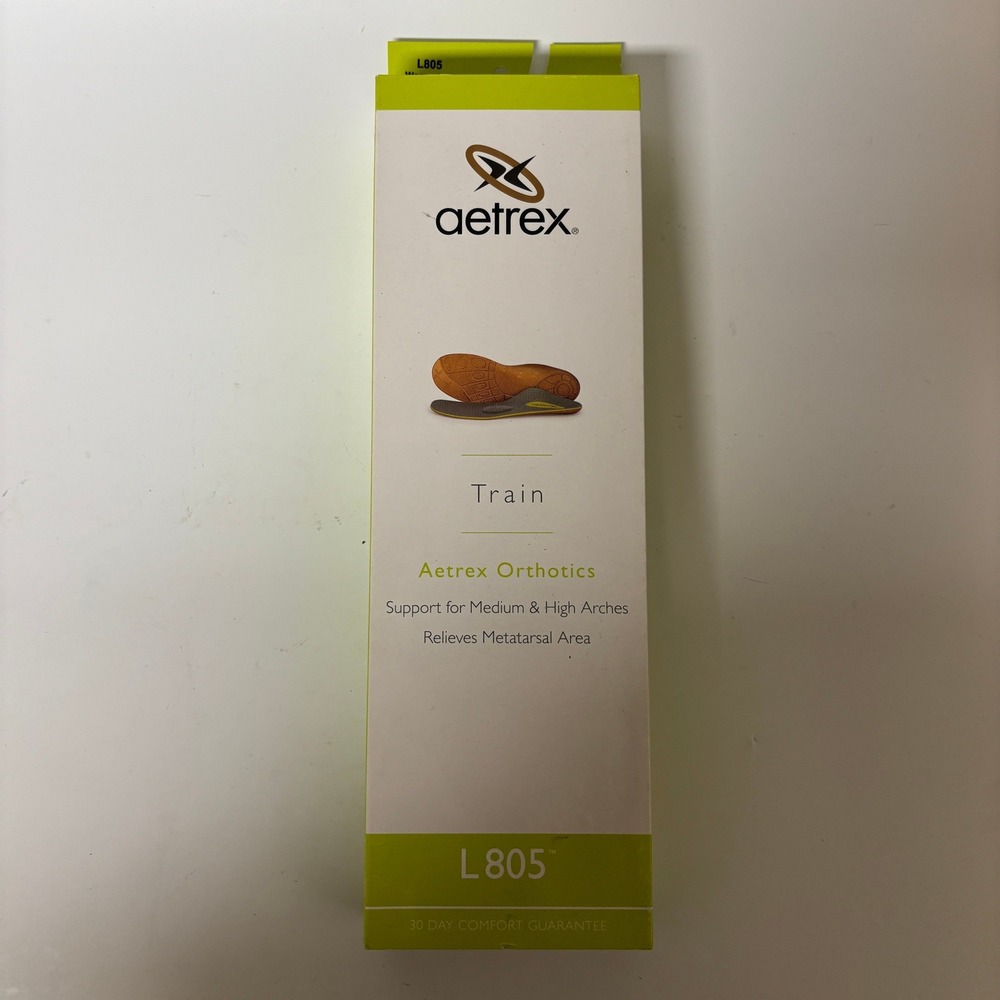 Aetrex L805 Train Orthotics‎ Womens 5 Medium High Arch Support Metatarsal Insole